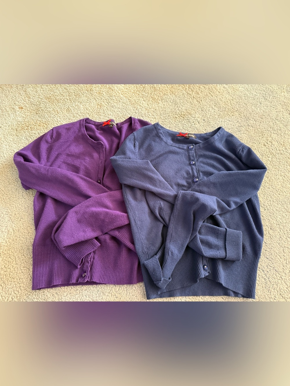 Bundle of Two Small Hell Bunny Paloma Cardigans Purple and Blue